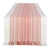 Design Imports CAMZ11698 14 x 108 in. Pimento Striped Fringed Table Runner