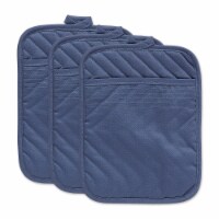 DII French Blue Quilted Potholder Set/3