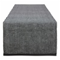 Dii Black & White 2-Tone Ribbed Table Runner