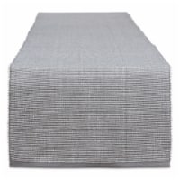 Dii Gray & White 2-Tone Ribbed Table Runner
