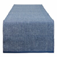Dii Navy & White 2-Tone Ribbed Table Runner