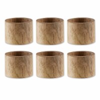 Design Imports CAMZ12241 Light Finish Wood Band Napkin Ring - Set of 6