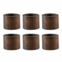 Design Imports CAMZ12242 Black Rub Finish Wood Band Napkin Ring - Set of 6