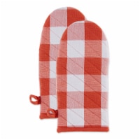 Design Imports CAMZ12345 13 x 6 in. Vintage Red Buffalo Check Oven Mitt - Set of 2