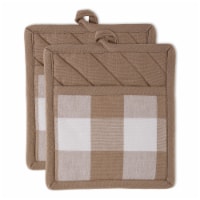 Design Imports CAMZ12359 9 x 8 in. Stone Buffalo Check Potholder - Set of 2