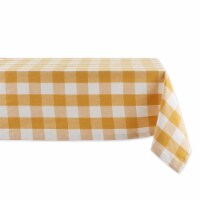 Design Imports CAMZ12412 52 x 52 in. Honey Gold Buffalo Check Tablecloth