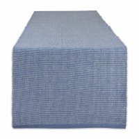 Dii Stonewash Blue & White 2-Tone Ribbed Table Runner