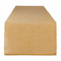 Dii Honey Gold & White 2-Tone Ribbed Table Runner