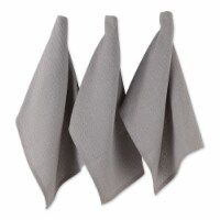 Design Imports CAMZ12442 Gray Recycled Cotton Waffle Dishtowel Set - Set of 6