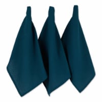 Design Imports CAMZ12446 Teal Green Recycled Cotton Waffle Dishtowel Set - Set of 6
