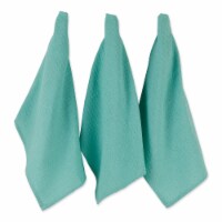 Design Imports CAMZ12447 Aqua Recycled Cotton Waffle Dishtowel Set - Set of 6