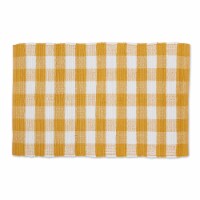 Dii Honey Gold & White Buffalo Check Rag Rug 26X40 Inch