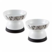 Design Imports CAMZ12619 5.3 x 4.25 in. Raised Marble Bone Dry Pet Medium Bowl - Set of 2