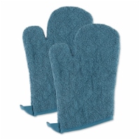 Storm Blue Terry Oven Mitt Set/2