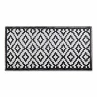 DII Black and White Mesa Outdoor Floor Runner 3x6 Ft