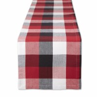 DII Cardinal Red Tri Color Check Table Runner
