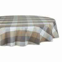 DII Stone Tri Color Check Tablecloth 70 Round