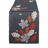 DII Autumn Leaves Embroidered Table Runner 14x70