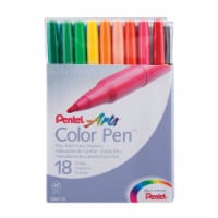 Pentel Arts Color Pen Fine Point Color Markers 18/Pkg