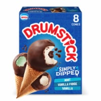 Drumstick® Simply Dipped Mint Vanilla Fudge Vanilla Variety Frozen Dairy Dessert Cones