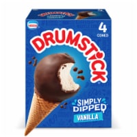 Drumstick Simply Dipped Vanilla Frozen Dairy Dessert Cones Perspective: Main
