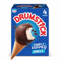Drumstick Simply Dipped Vanilla Frozen Dairy Dessert Cones Perspective: Main