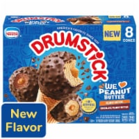 Drumstick Peanut Butter/Chocolate Peanut Butter Dairy Dessert Cones 8 ea Perspective: Main