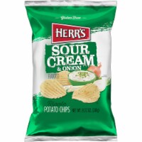 Herr's Sour Cream & Onion Flavored Ripple Potato Chips Perspective: Main