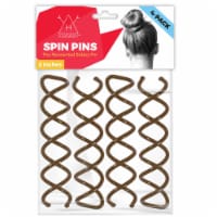 HAWWWY Brown Spiral Spin Pins - 4 Pack Premium Bun Maker Hair Pins
