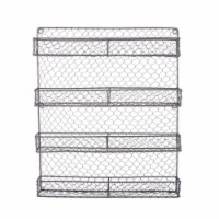 Design Imports Z01445 Vintage Grey 4 Tier Chicken Wire Spice Rack
