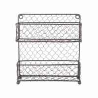 Design Imports Z01446 Vintage Grey 2 Tier Chicken Wire Spice Rack