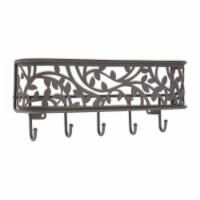 Design Imports Z01652 Wall Mount Mail & Kery Organizer, Dark Grey