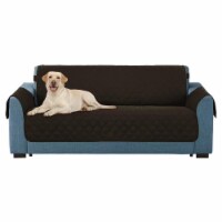 E-Living Store 11.4  Modern Fabric Reversible Sofa Cover in Chocolate Finish