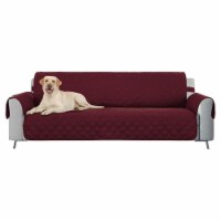 E-Living Store 11.4  Modern Fabric Reversible Sofa Cover in Cranberry Red Finish