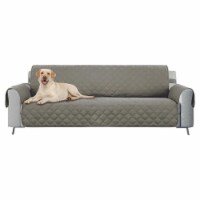 E-Living Store Modern Style Polyester Reversible Loveseat Cover in Gray