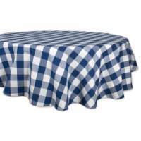 DII Navy Buffalo Check Tablecloth 70 Round