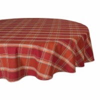 DII Autumn Spice Plaid Tablecloth 70 Round