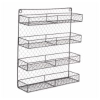 Design Imports Z01920 Double Wide 4 Row Chicken Wire Spice Rack