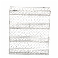 Design Imports Antique White 4 Row Chicken Wire Spice Rack