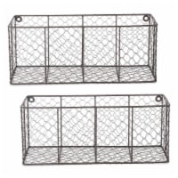 DII Chicken Wire Vintage Farmhouse Wall Medium Storage Basket, Gray (2 Pack)