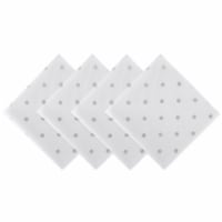 Design Imports Z02031 Polka Dot Napkin - White & Silver Metallic - Set of 4