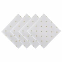 Design Imports Z02040 Polka Dot Napkin - White & Gold Metallic - Set of 4