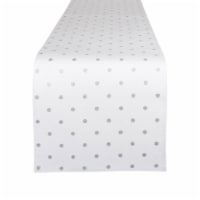 Design Imports Z02218 72 in. Reversible Polka Dot Table Runner - Silver Metallic