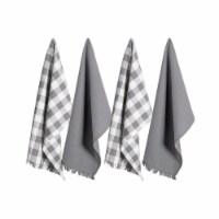 DII Assorted Gray Heavyweight Fringed Dishtowel (Set of 4)