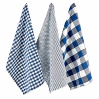 Design Imports Z02392 Assorted Navy & Off White Dishtowel - Set of 3