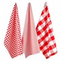 Design Imports Z02404 Assorted Red & White Dishtowel - Set of 3