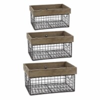 Design Imports Z02430 Asst Antique Silver Farmhouse Basket - Set of 3