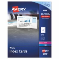 Avery Card,Inx,3x5,Lsr,3/Sh,Wht 5388
