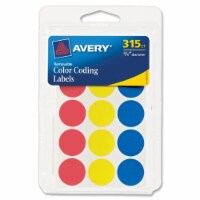 Avery 0.75 in. H x 3/4 in. W Assorted Color Coding Label 315 pk - Total Qty: 6; Each Pack