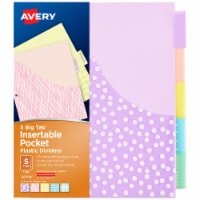 Avery® Big Tab™ Insertable Plastic Binder Dividers with Pocket - Multi-Color Perspective: Main